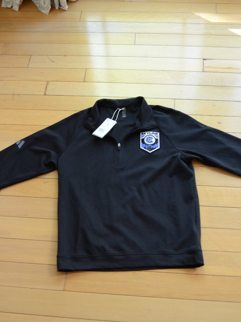 Adidas Skyline soccer club black 1/4 zip athletic pullover Men S NWT